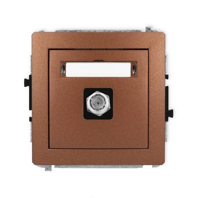 DECO Mechanizm gniazda antenowego pojedynczego typu F (SAT) niklowany brązowy metalik