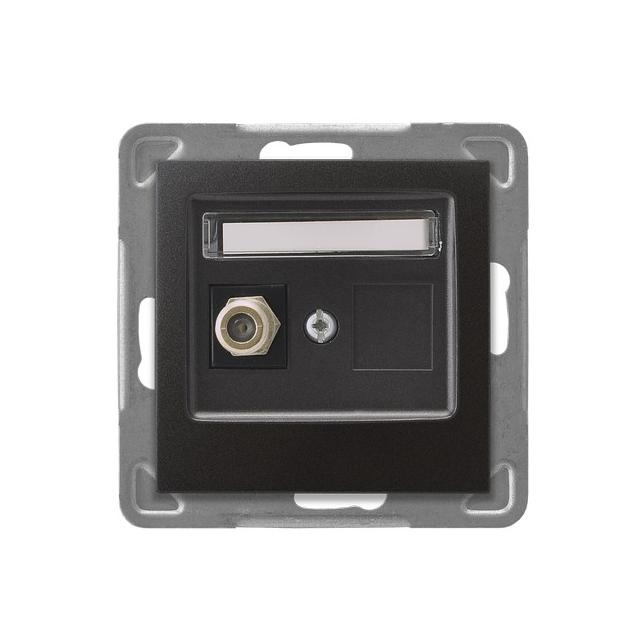 IMPRESJA Gniazdo antenowe typu F pojedyncze - kolor antracyt