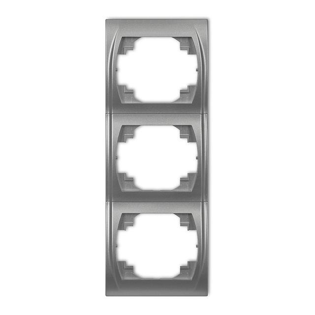 LOGO Ramka pionowa potrójna srebrny metalik