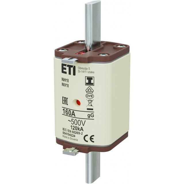 Wkładka topikowa NH zwłoczna KOMBI Zaczepy izolowane NH1 I gG 160A 500V 004194224 ETI