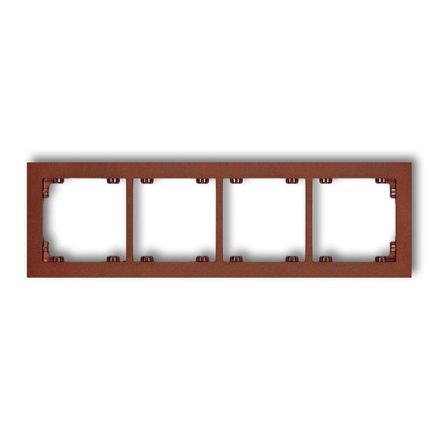 DECO Ramka uniwersalna poczwórna z tworzywa brązowy metalik