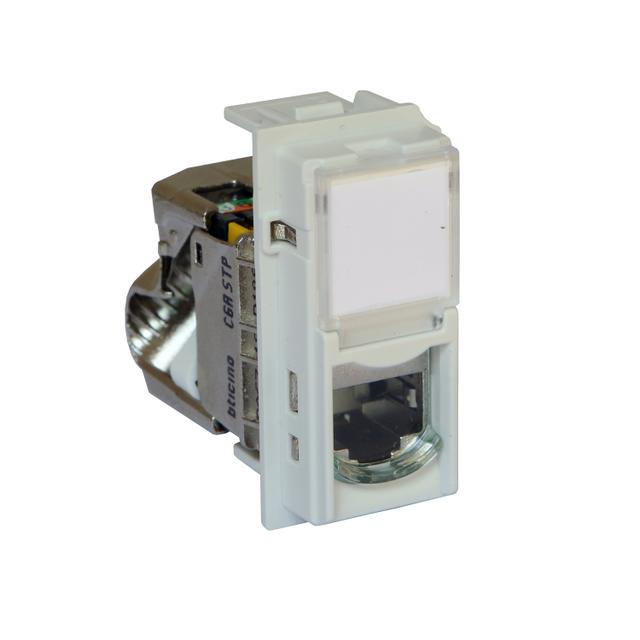 LIVING NOW - GNIAZDO RJ45 - STP - KAT.6A - 1 MODUŁ - BIEL, Bticino
