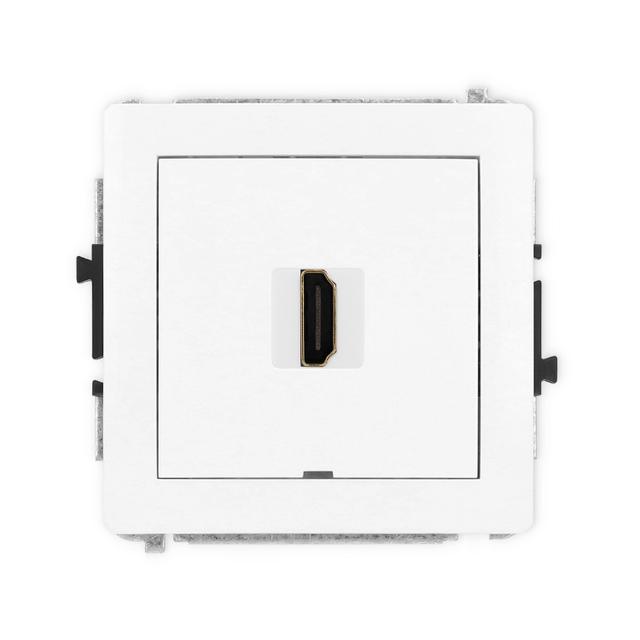 DECO Gniazdo pojedyncze HDMI 2.0, 4K, bez pola opisowego biały mat 25DHDMIBO-3 KARLIK
