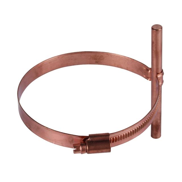 Wspornik do drutu 8 mm z obejmą PPS do rury spustowej, Cu