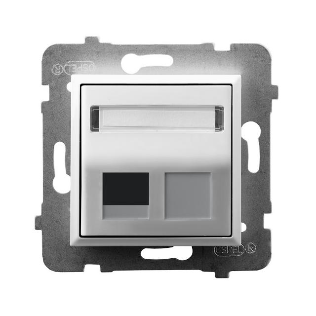 ARIA Obudowa gniazda pojedynczego typu Keystone skośna - kolor biały