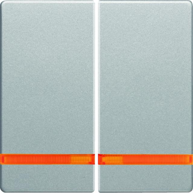 BERKER Q.x Klawisze z pomarańczową soczewką do łącznika 2-klawiszowego aluminium aksamit lakierowana 16276084 HAGER