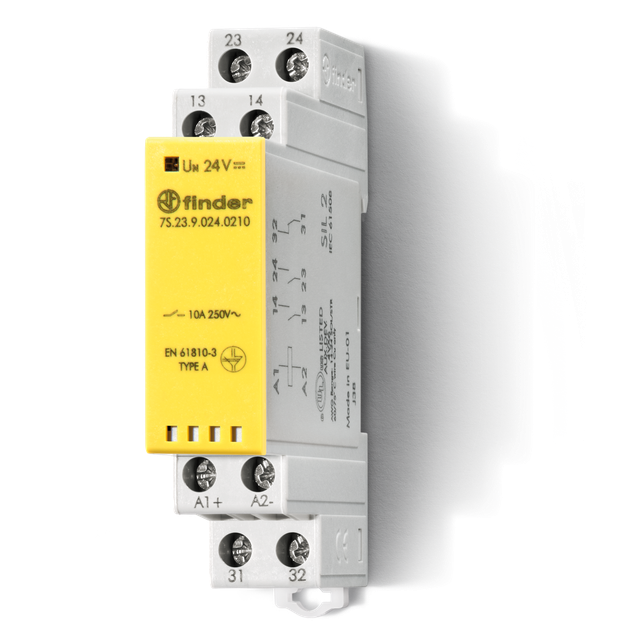 PrzekaźnikZ mechanicznie sprzężonymi zestykami serii 7S: 2Z + 1 R 10A 48V DC 7S.23.9.048.0210 /5szt./ FINDER