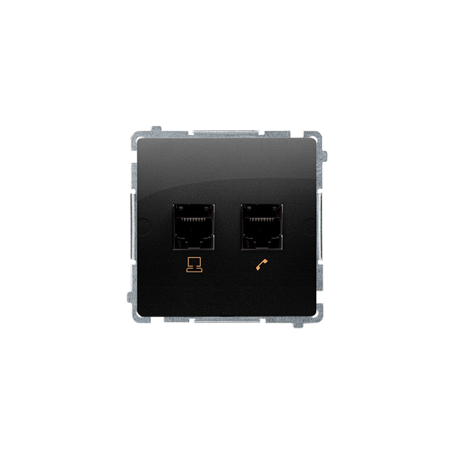 Simon BASIC WMUM-0500F2-Y011 Gniazdo komputerowe RJ45 kat.5e + telefoniczne RJ11 (moduł). Montaż gni BMF5T.02/49 KONTAKT