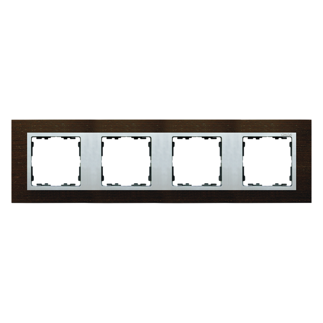 Simon 82 Nature Ramka 4-krotna Nature-drewno Wenge / pierścień aluminium mat 82947-65 KONTAKT