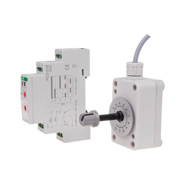 Przekaźnik czasowy z zewnnetrznym poteRjometrem nastawy czasu styk: 1Z/R U=230 i 24V PCU-518DUO F&F