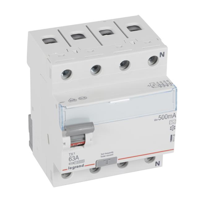 Wyłącznik Różnicowoprądowy 4P 63A 0,5A Typ AC P304 TX3 411739 LEGRAND