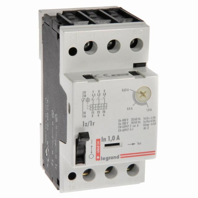 Wyłącznik Silnikowy 3P 0,25Kw 0,63-1A M 250 1R/1Z 0,25 606824 LEGRAND
