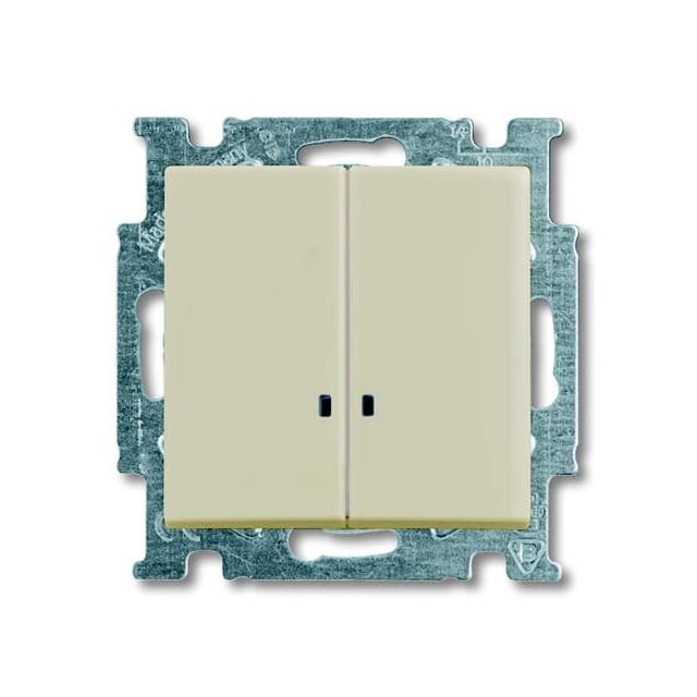 BASIC55 Wyłącznik z klawiszem świecznikowy Z lampką neonową kremowy