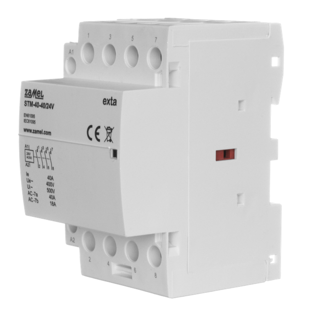 STYCZNIK MODUŁOWY INSTALACYJNY 40A, 4xNO, 24V AC/DC+F13, TYP: STM-40-40/24V