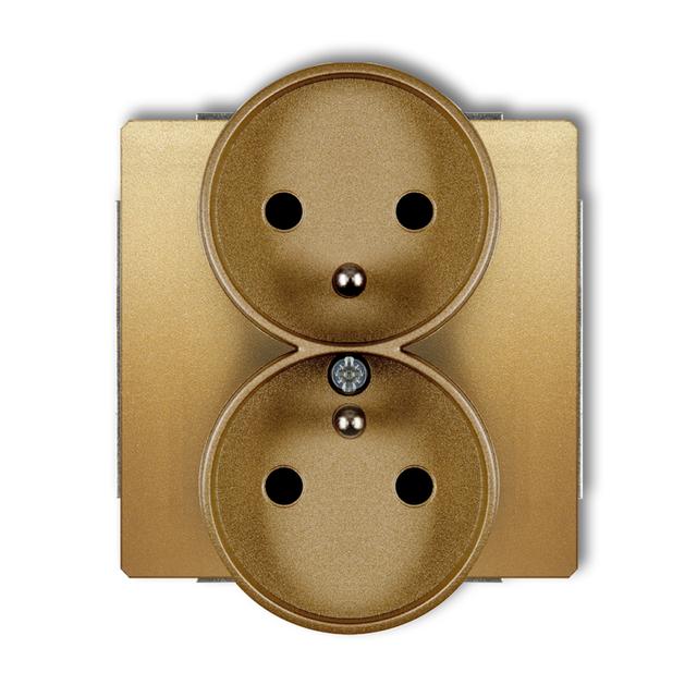 DECO Mechanizm gniazda podwójnego do ramki DECO Soft z uziemieniem 2x(2P+Z) (przesłony torów prądowy