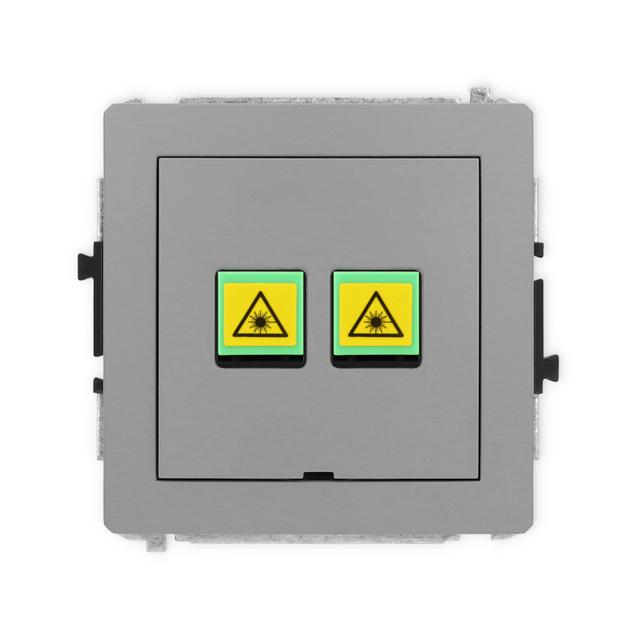 DECO Mechanizm gniazda światłowodowego/optycznego podwójnego, bez pola opisowego szary mat