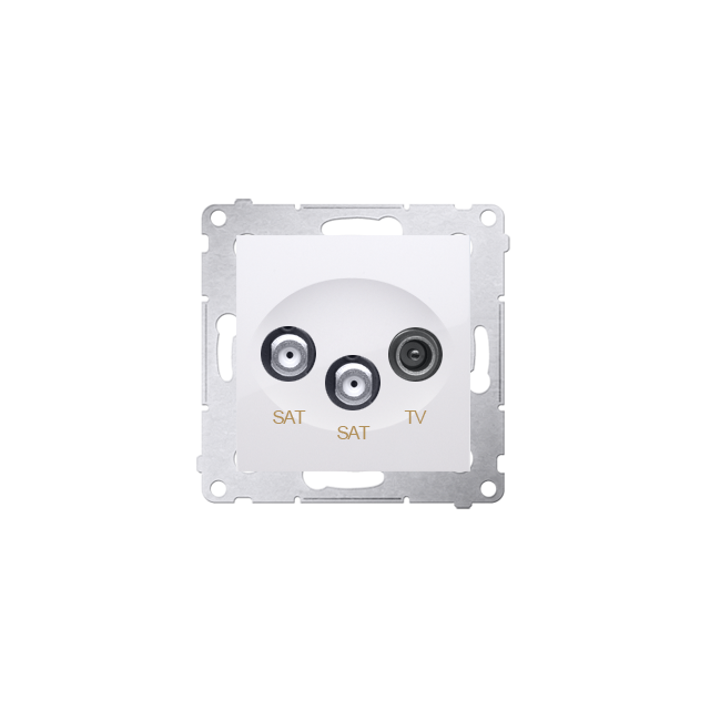 Simon 54 Gniazdo antenowe satelitarne podwójne SAT-SAT-RTV biały