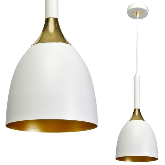 MILAGRO Lampa wisząca CLARK WHITE/GOLD 1xE27