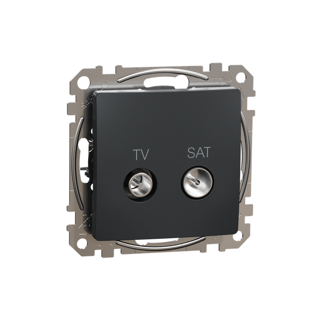 Sedna Design & Elements Gniazdo antenowe TV-SAT końcowe 4dB czarny antracyt SDD114471S Schneider