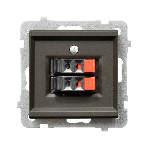 SONATA Gniazdo głośnikowe podwójne - kolor czekoladowy metalik