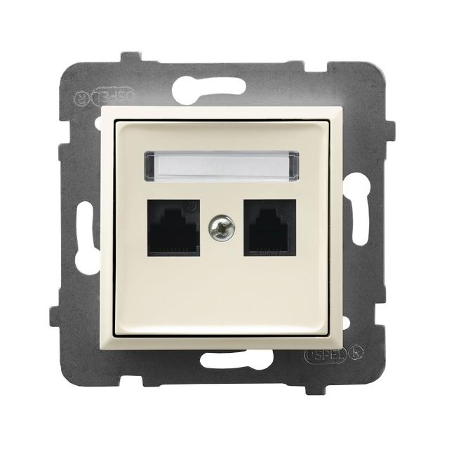 ARIA Gniazdo komputerowe podwójne, kat. 5e MMC - kolor ecru