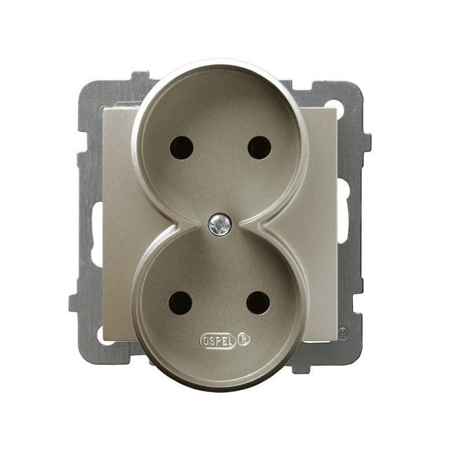 AS Gniazdo podwójne moduł bez ramki - kolor satyna light