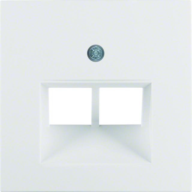 BERKER S.1/B.3/B.7 Płytka czołowa do gniazda przyłączeniowego UAE podwójna komp./tel. biały 14091909