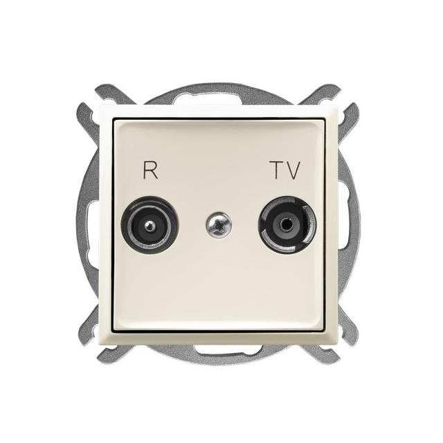 ARIA Gniazdo antenowe RTV przelotowe 10-dB kolor ecru GPA-10UP/m/27 OSPEL