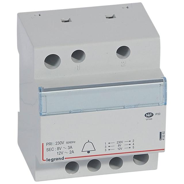 MODUŁOWY TRANSFORMATOR DZWONKOWY TR323 12/8V 24VA, Legrand
