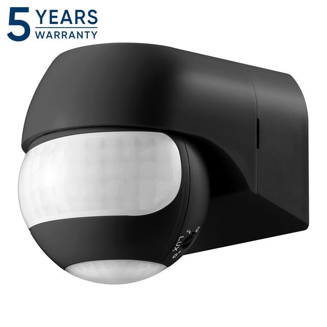 Czujnik ruchu 180° IP44, 800W, max 15m, mini, czarny
