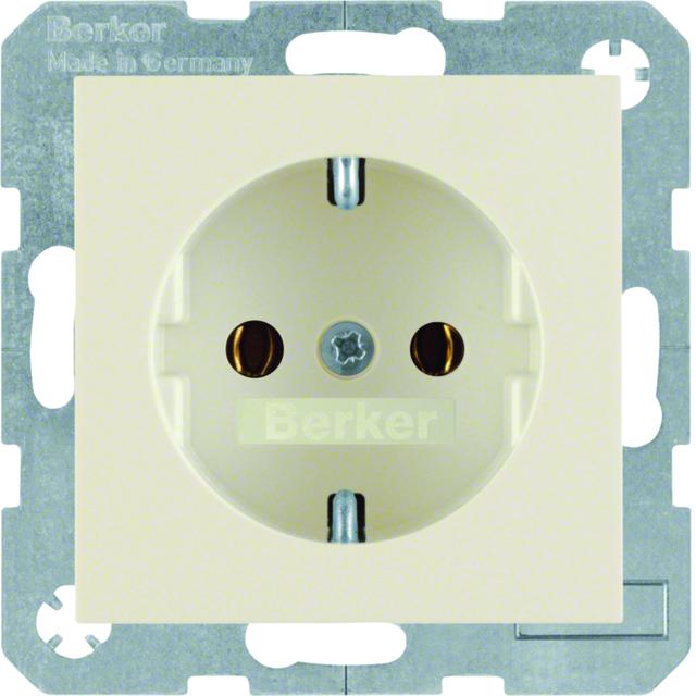 BERKER B.Kwadrat/S.1 Gniazdo SCHUKO z uziemieniem krem 47438982 HAGER