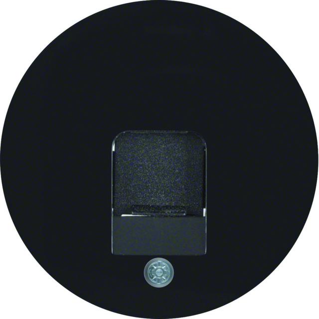 BERKER R.1/R.3 Płytka czołowa zasuwa chroniące przed kurzem pole opisowe czarna 11702045 HAGER