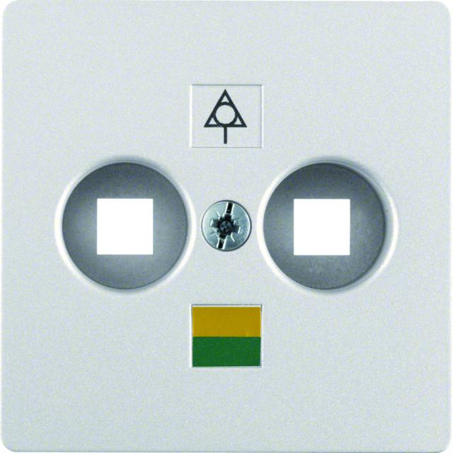 BERKER B.Kwadrat/B.7 Płytka czołowa gniazda wyrównania potencjału podwójnego aluminium 14031404 HAGE