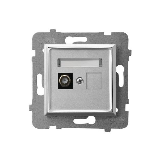 ARIA Gniazdo antenowe typu F pojedyncze - kolor srebro