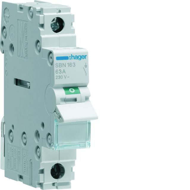Modułowy rozłącznik izolacyjny 1P 63A 230VAC SBN163 HAGER