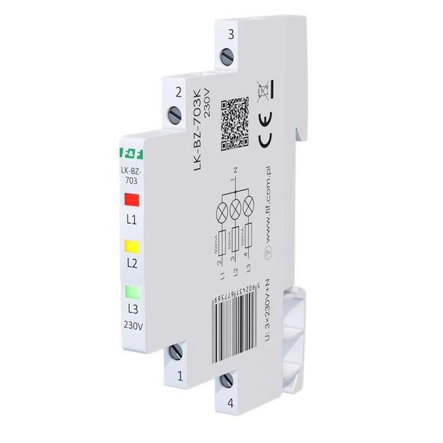 Lampka kontrolna zasilania z zabezpieczeniem 1/3S 3xLED - 3 kolory LK-BZ-703K F&F