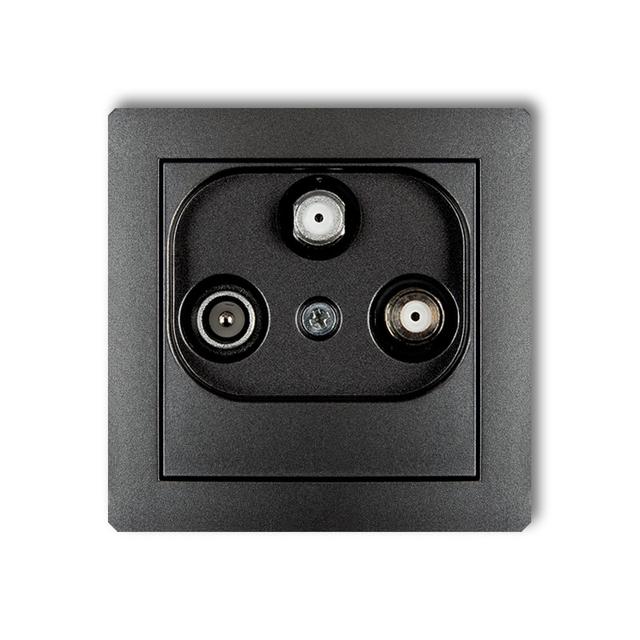 DECO Mechanizm gniazda abonenckiego 2 wyjścia SAT + TV grafitowy