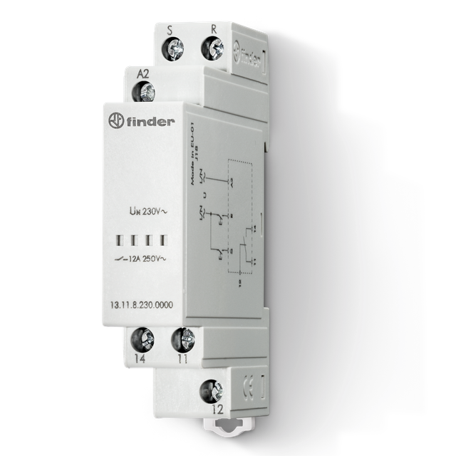 Elektroniczny przekaźnik bistabilny serii 13: 1P 12A 230…240V AC 13.11.8.230.0000 /5szt./ FINDER