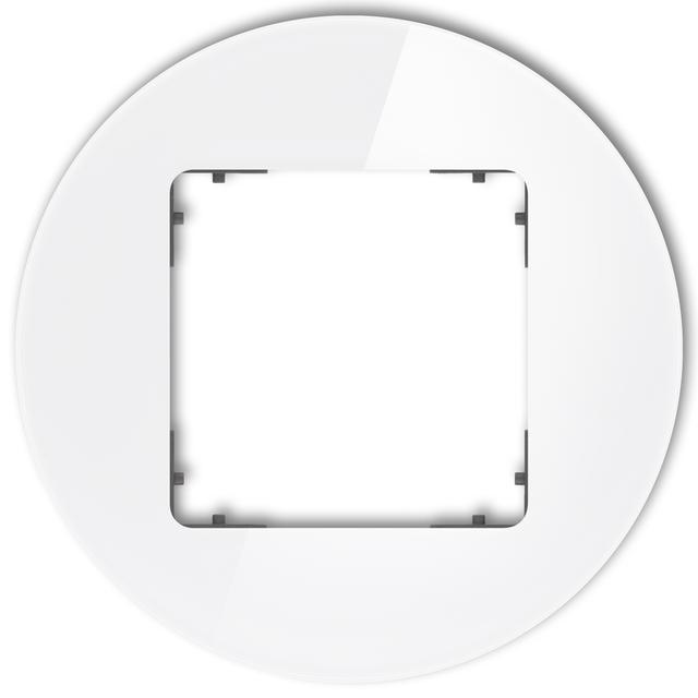 "ICON Ramka pojedyncza okrągła - efekt szkła (ramka: biała