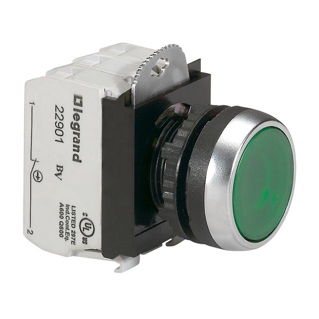 Osmoz Komplet Z Podświetleniem - Główka Płaska Zielona 24 V + Uchwyt + 1R+1Z 023752 LEGRAND