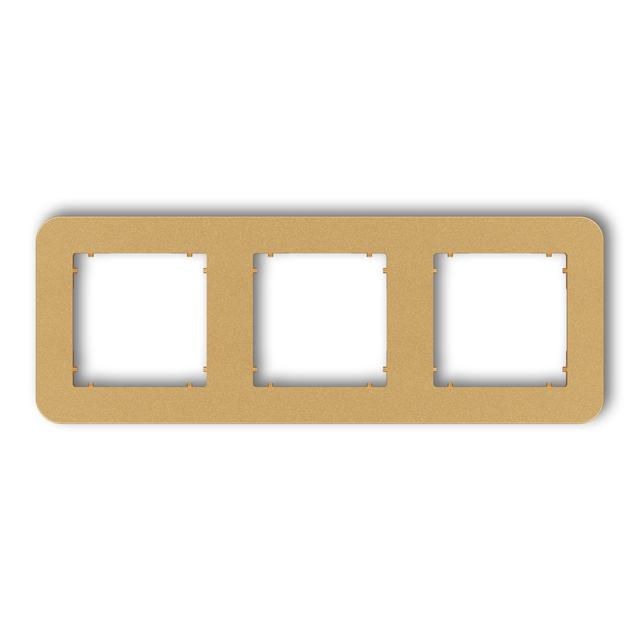 MINI Ramka uniwersalna potrójna zaokrąglona z tworzywa złoty