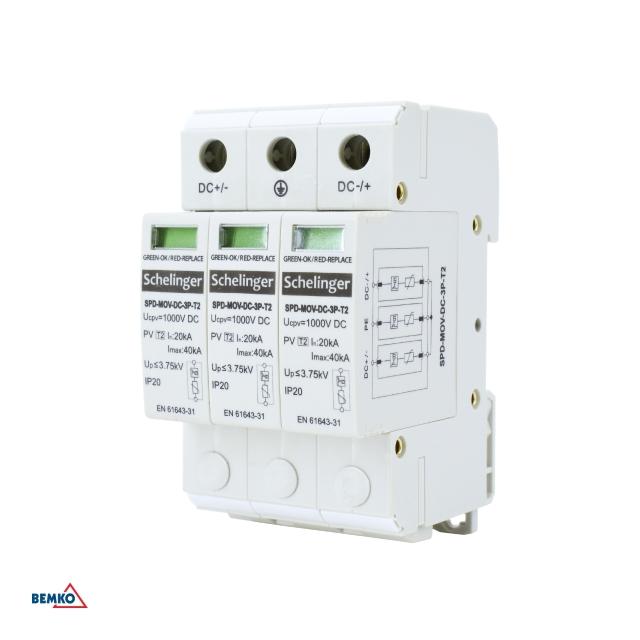 OGRANICZNIK PRZEPIĘĆ 3P DC 1000V KLASY T2 SCHELINGER