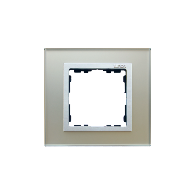 Simon 82 Nature Ramka 1-krotna Nature-szkło Srebrna / pierścień aluminium mat 82917-62 KONTAKT