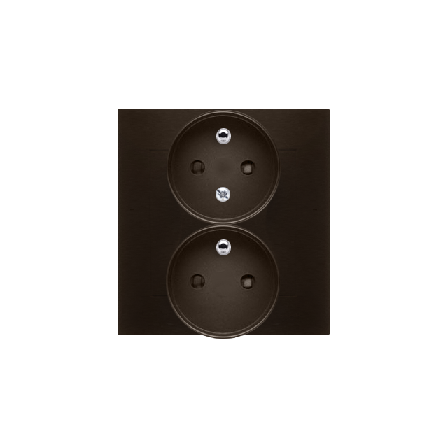 Simon 54 Gniazdo z/u podwójne z funkcją niezm. faz16A z. śrub. monoblok brąz mat