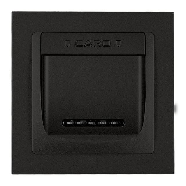 DECO Łącznik hotelowy z ramką uniwersalną pojedynczą z tworzywa DECO czarny mat