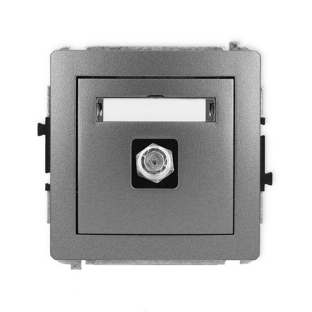 DECO Mechanizm gniazda antenowego pojedynczego typu F (SAT) niklowany grafitowy