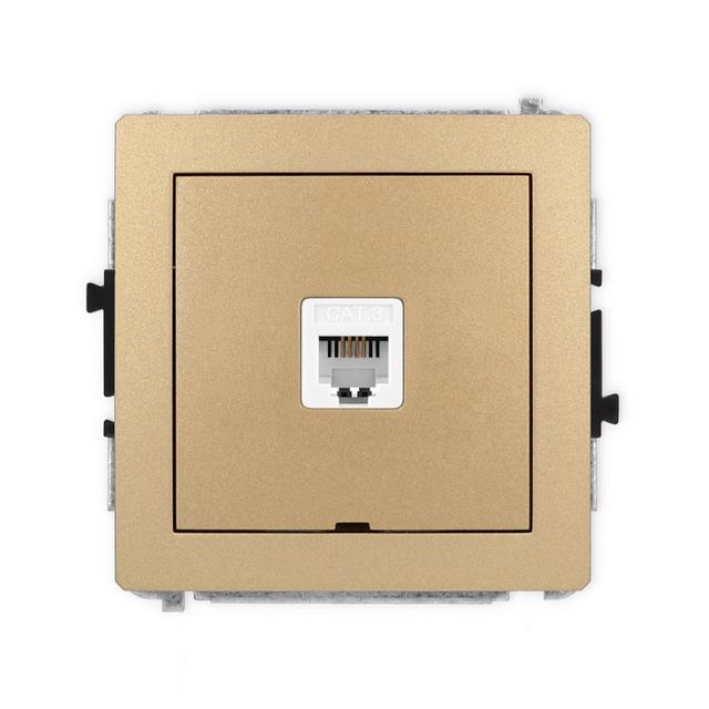 DECO Mechanizm gniazda telefonicznego pojedynczego 1xRJ11, 4-stykowy, beznarzędziowe, bez pola opiso