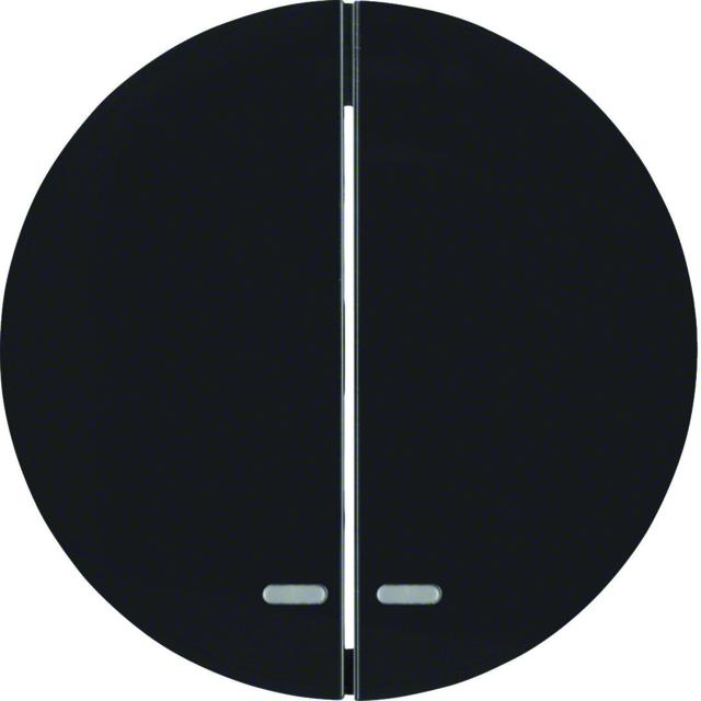 BERKER R.1/R.3 Klawisze z przezroczystą soczewką do łącznika dwuklawiszowego czarny 16272045 HAGER