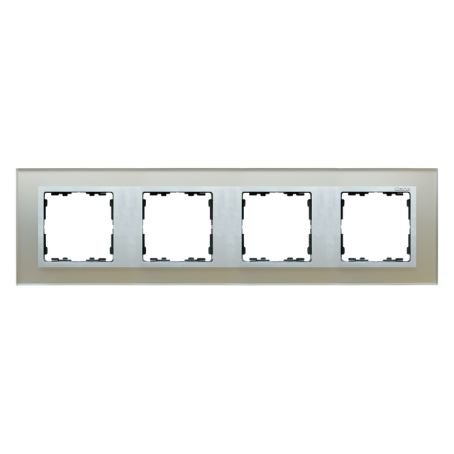 Simon 82 Nature Ramka 4-krotna Nature-szkło Srebrna / pierścień aluminium mat 82947-62 KONTAKT