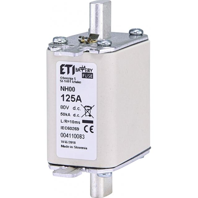 Wkładka topikowa NH do ochrony akumulatorów, magazynów energii DC NH00 gBat 125A 80V DC 004110083 ETI